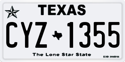 TX license plate CYZ1355