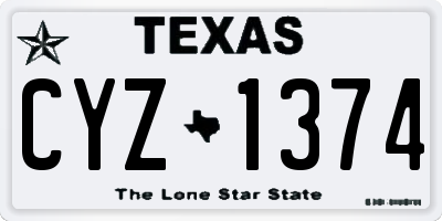 TX license plate CYZ1374