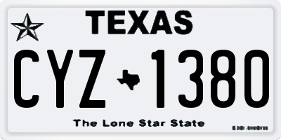TX license plate CYZ1380