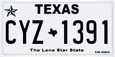 TX license plate CYZ1391
