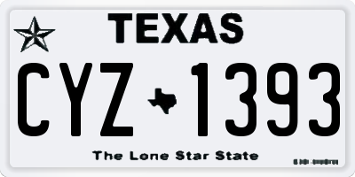 TX license plate CYZ1393