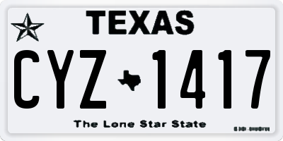 TX license plate CYZ1417