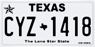 TX license plate CYZ1418