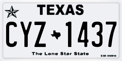 TX license plate CYZ1437