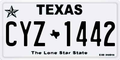 TX license plate CYZ1442