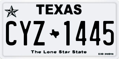 TX license plate CYZ1445