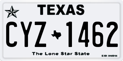 TX license plate CYZ1462