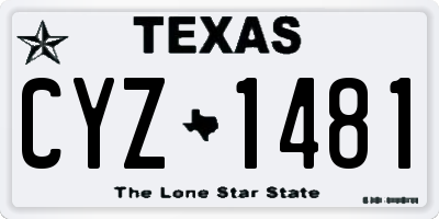 TX license plate CYZ1481