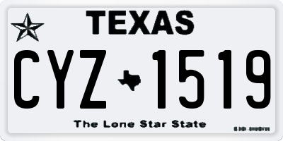 TX license plate CYZ1519