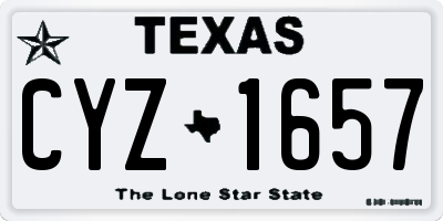 TX license plate CYZ1657