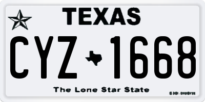 TX license plate CYZ1668