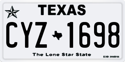 TX license plate CYZ1698