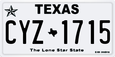 TX license plate CYZ1715