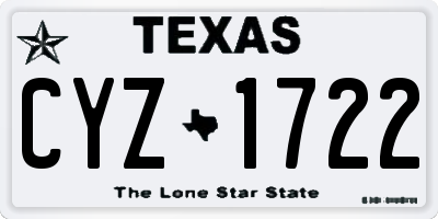 TX license plate CYZ1722