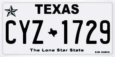TX license plate CYZ1729