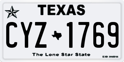 TX license plate CYZ1769