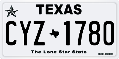 TX license plate CYZ1780