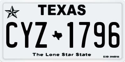 TX license plate CYZ1796