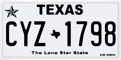 TX license plate CYZ1798