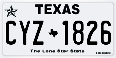 TX license plate CYZ1826