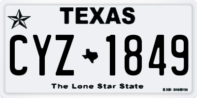 TX license plate CYZ1849