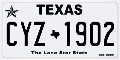 TX license plate CYZ1902