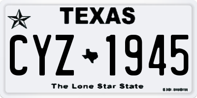 TX license plate CYZ1945