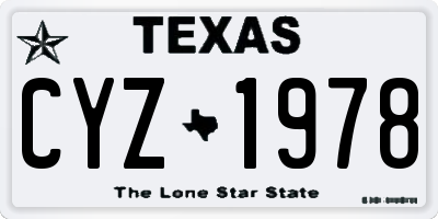 TX license plate CYZ1978