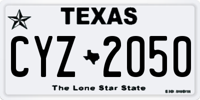 TX license plate CYZ2050