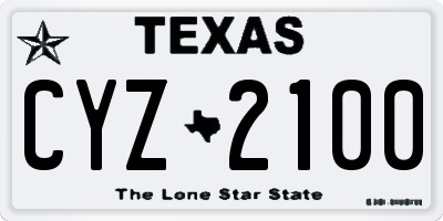 TX license plate CYZ2100