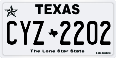 TX license plate CYZ2202