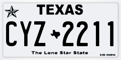 TX license plate CYZ2211