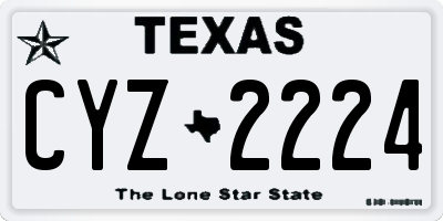 TX license plate CYZ2224