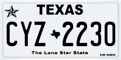 TX license plate CYZ2230
