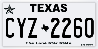 TX license plate CYZ2260