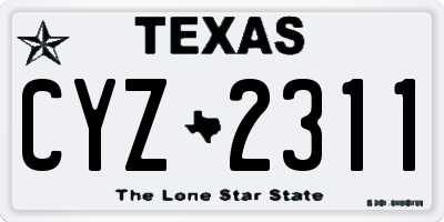 TX license plate CYZ2311