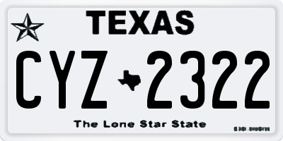 TX license plate CYZ2322