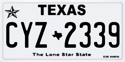 TX license plate CYZ2339