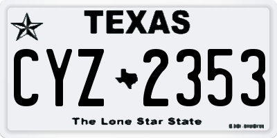 TX license plate CYZ2353