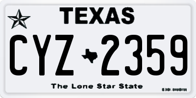TX license plate CYZ2359