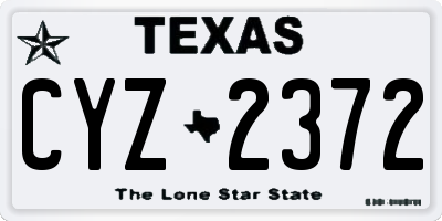 TX license plate CYZ2372