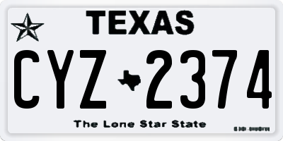 TX license plate CYZ2374
