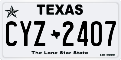 TX license plate CYZ2407