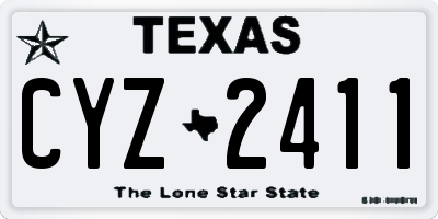 TX license plate CYZ2411