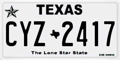 TX license plate CYZ2417
