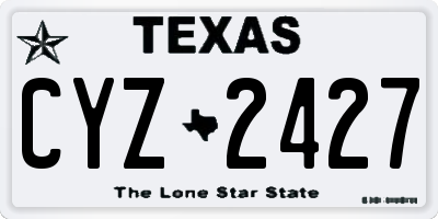 TX license plate CYZ2427