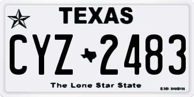 TX license plate CYZ2483