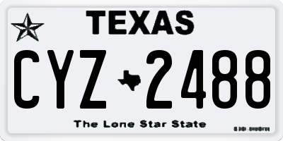TX license plate CYZ2488