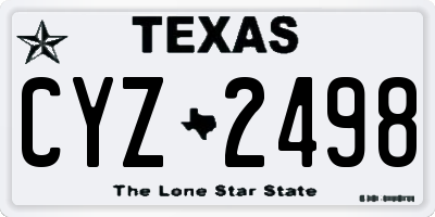 TX license plate CYZ2498