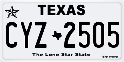 TX license plate CYZ2505